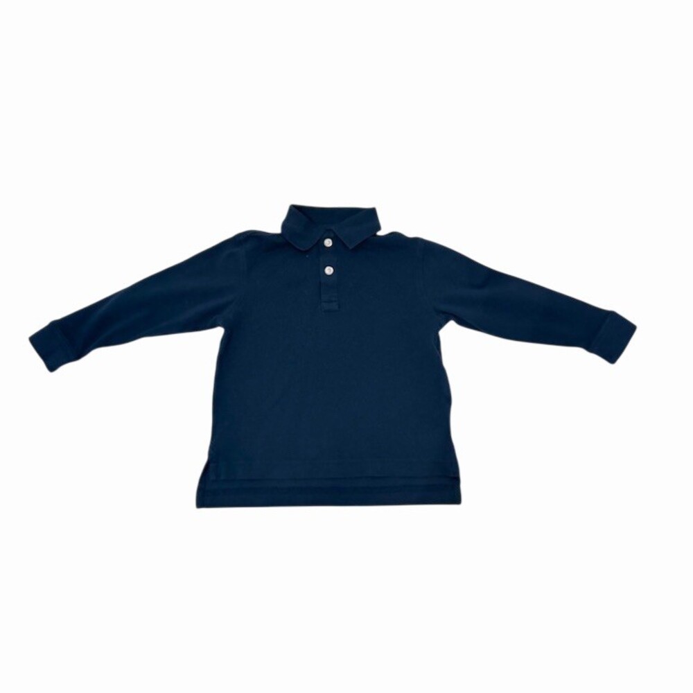 Lands' End Toddler Boys 2T Navy Long Sleeve Polo Shirt Uniform School EUC Stains - Picture 1 of 16